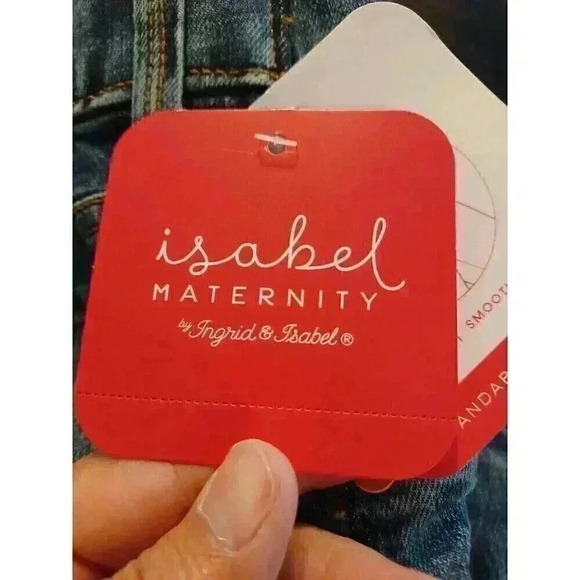 Isabel under belly  Maternity Midi Jean Shorts Size 12 NEW - Picture 9 of 10